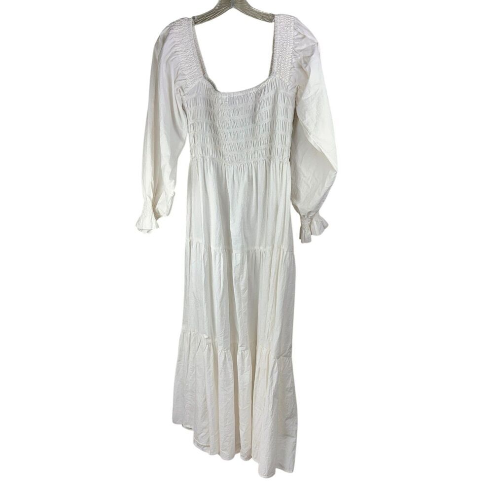 Bagira‎ Dress Womens Maxi White Off Shoulder M Medium Tiered Boho Square Neck